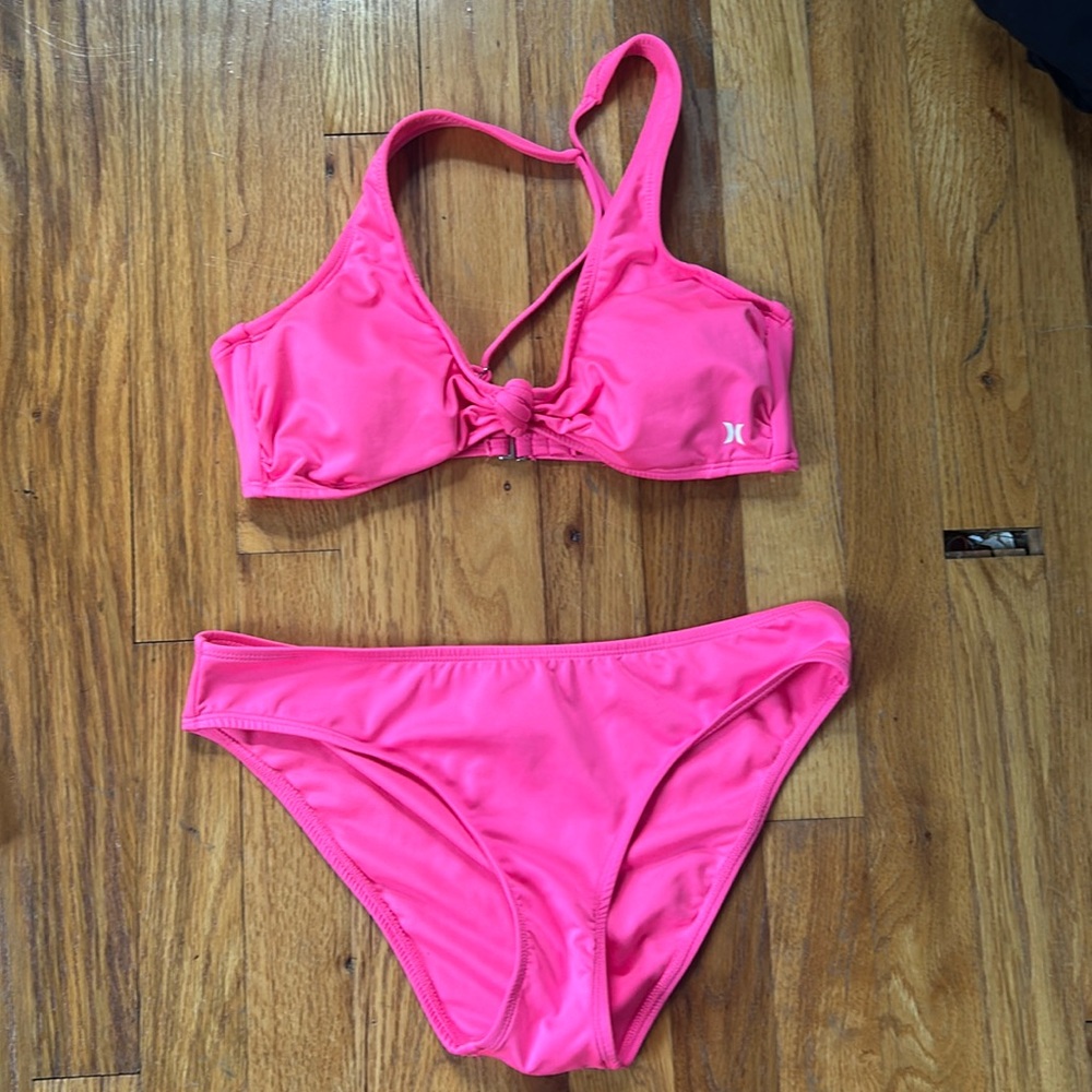 NWOT Hurley pink bikini set